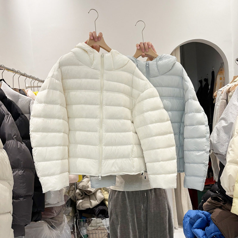 冬新款羽绒服女短款宽松连帽轻薄95白鸭绒排骨泡芙巨好看外套