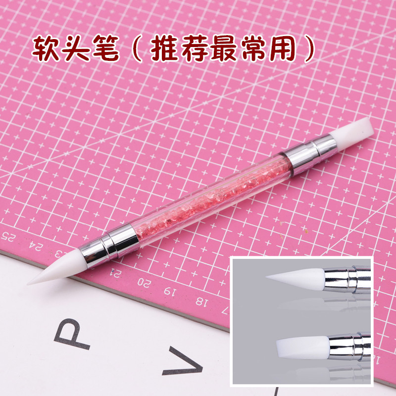 超轻粘土工具 单只闪钻双头软头笔 打造细节硅胶软头抹痕笔去除指