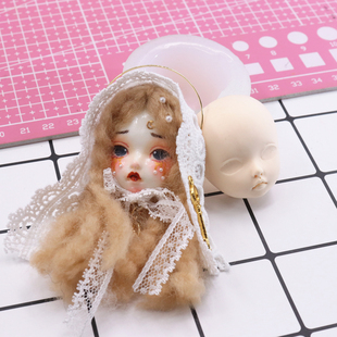 超轻粘土石塑粘土日系软妹手工粘土娃娃耳环耳夹胸针挂件硅胶模具