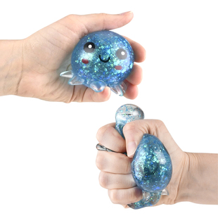 慢回弹麦芽糖水母珠光挤压捏球解压神器孩子成人双旦生日礼物玩具