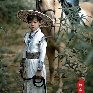 男童汉服白客少爷服侠客公子国风锦衣卫古装帅气儿童飞鱼装表演服