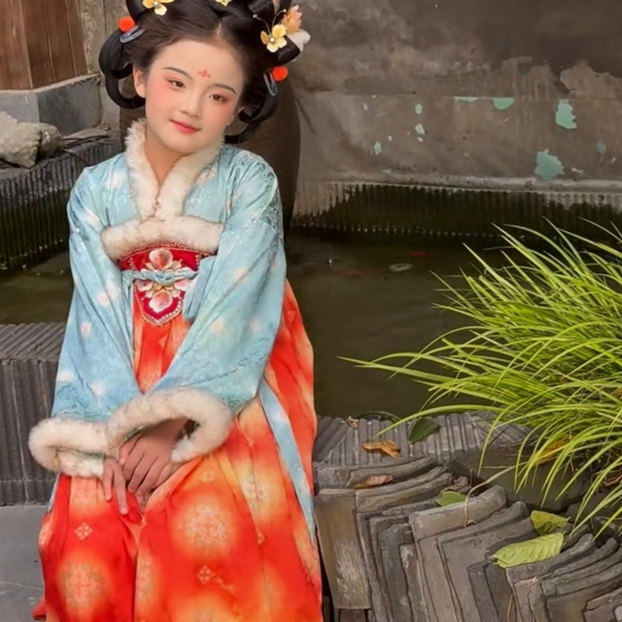 锦棠汉服女童拜年服刺绣齐胸襦裙加厚加厚儿童冬季保暖古风连衣裙,童装/婴儿装/亲子装,汉服,淘宝优惠券,粉丝福利购,淘宝优惠卷