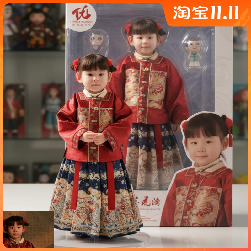 明制上衣马面裙套装红色拜年服