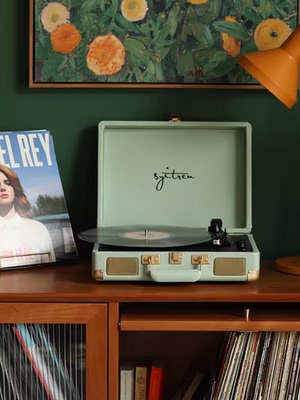 铁三角动磁唱头赛塔林ORVOK黑胶唱片机蓝牙留声机音箱生日礼物