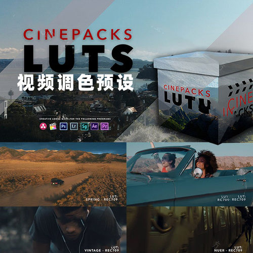 15个创意外观LUTS高质量电影胶片外观Rec709视频调色AE/PR/FCPX