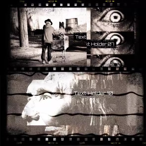 AE模板-复古恐怖风格旧胶卷外观片头开场宣传万圣节预告动画介绍