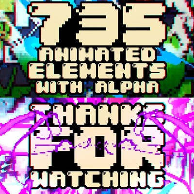 视频素材-超酷8Bit像素复古手绘动画卡通游戏风格B站UP主剪辑素材