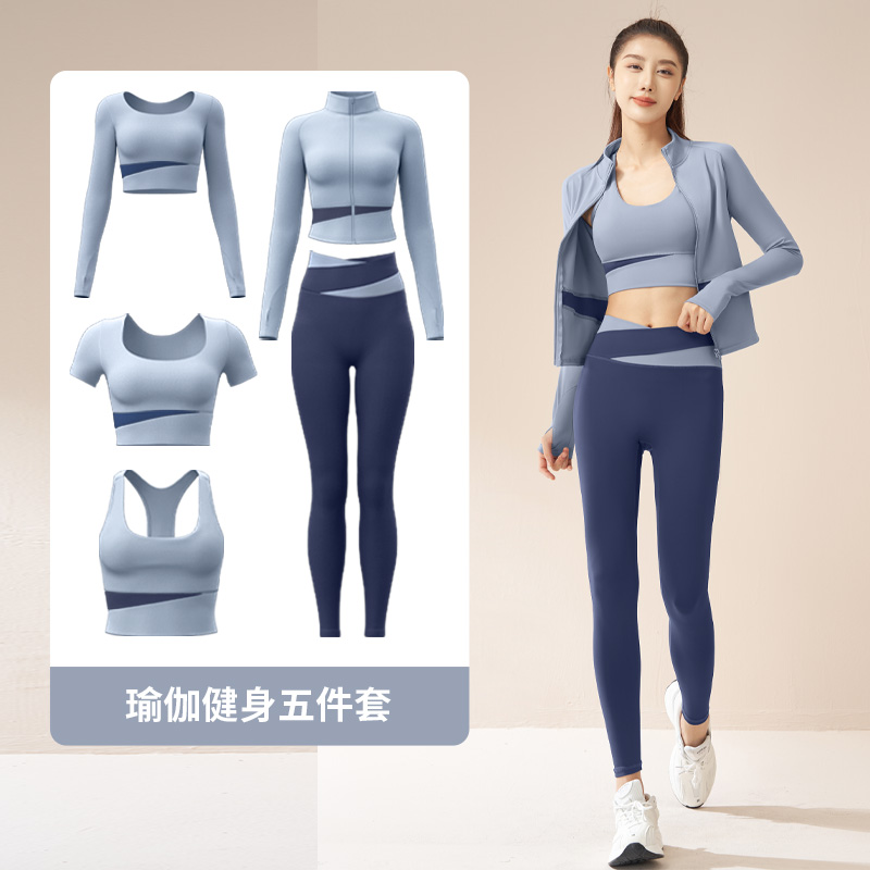 新款拼接撞色运动内衣女防震紧身