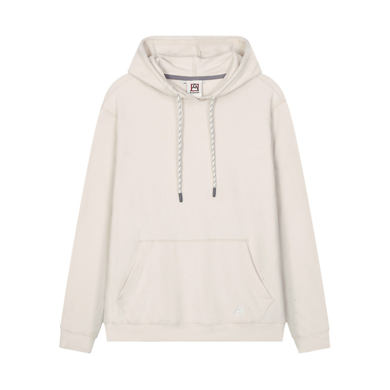 保暖亲肤绒布面料休闲秋装针织男女净色连帽套头卫衣 男打底衫