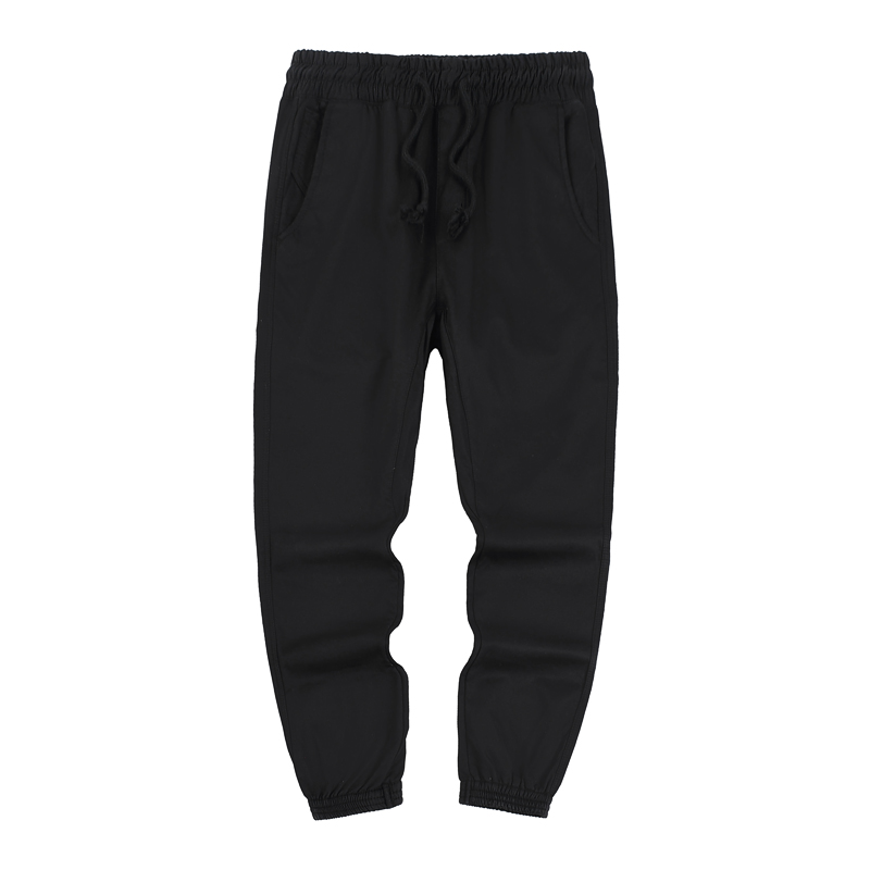 全棉梭织男式加绒束口休闲裤