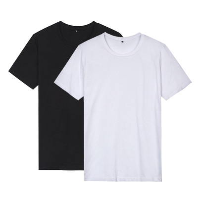 黑白两色入男士纯棉短袖打底衫