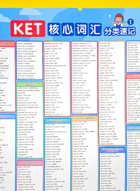 剑桥英语等级考试ket核心词汇表天天练小学高效记单词挂图墙贴纸
