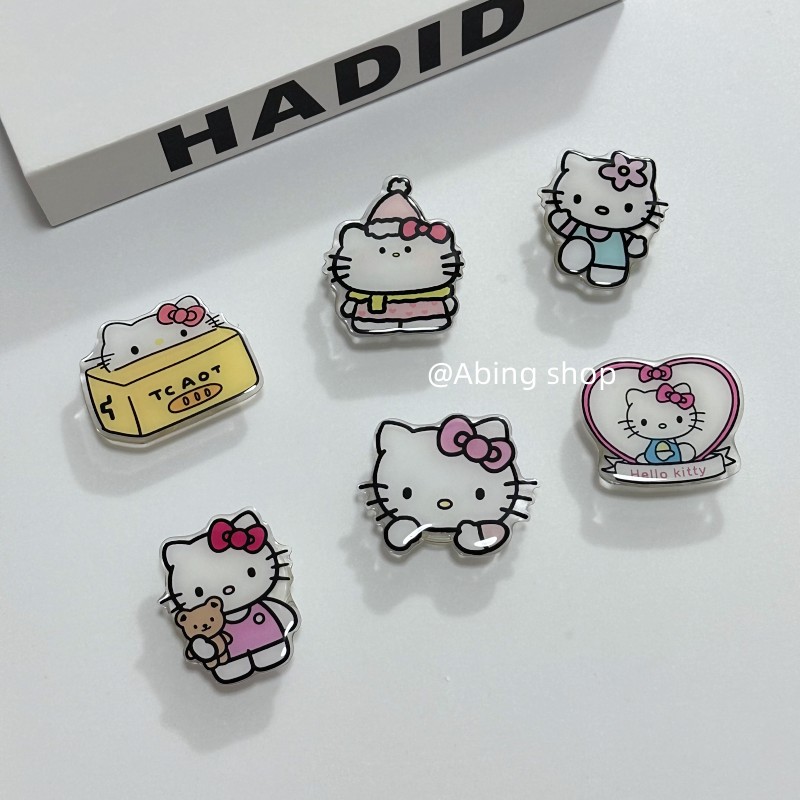 ins日韩卡通凯蒂猫手机壳背贴懒人可伸缩便携可爱kitty猫气囊支架
