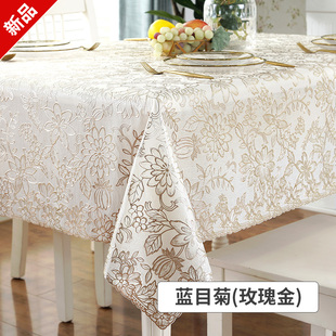 餐桌布防水茶几垫田园pvc塑料台布防水防油防烫桌垫蕾丝桌布 欧式