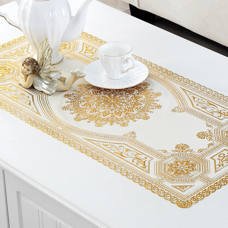 欣伊pvc烫金电视柜垫餐桌布茶几垫免洗镂空烫银隔热耐高温茶具垫,居家布艺,桌布,淘宝优惠券,粉丝福利购,淘宝优惠卷