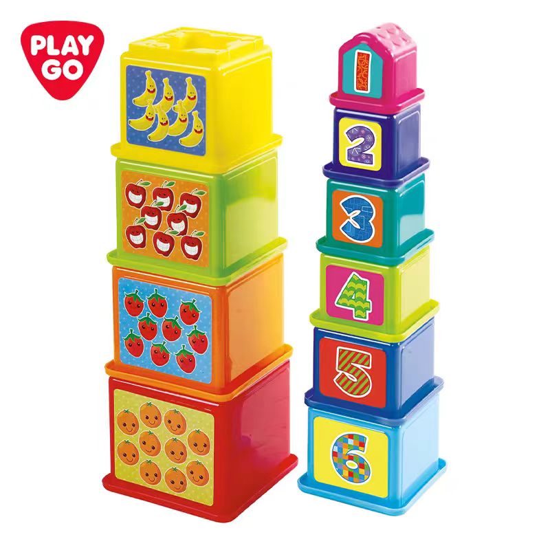 PLAYGO叠叠杯彩虹塔水果数字