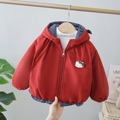 女童加绒棉服外套秋冬季 女宝宝棉衣小女孩棉袄中小童棉袄 儿童冬装