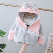 女宝宝加厚夹克小女孩卫衣 儿童秋冬装 女童加绒外套秋冬季 2026新款
