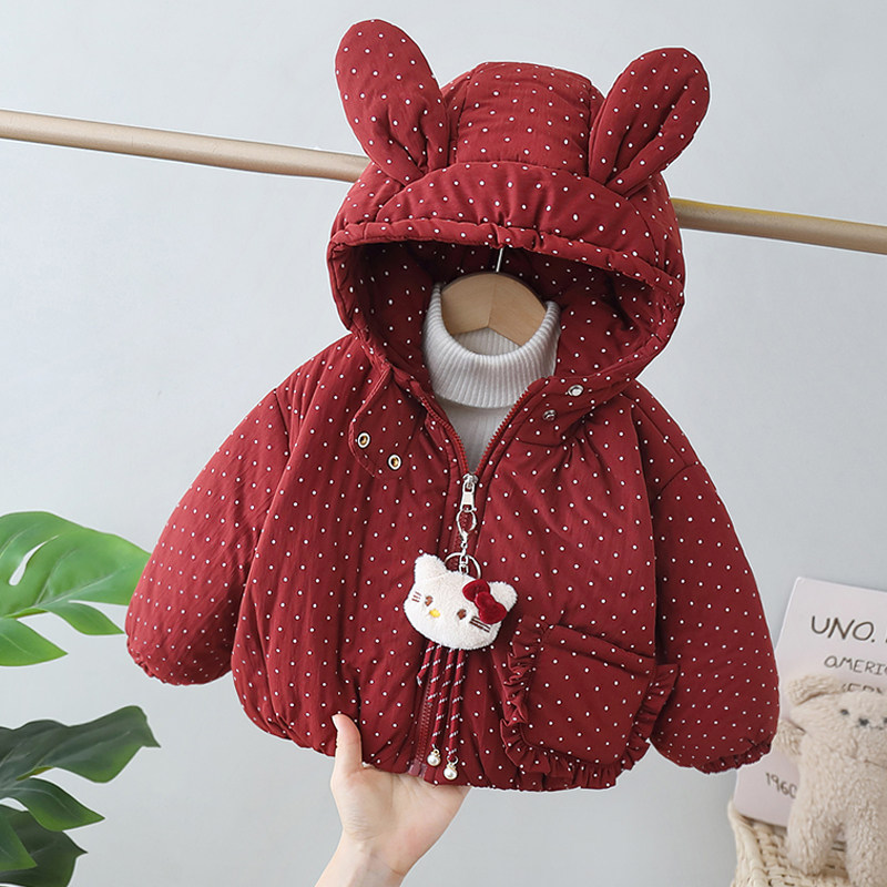 女童加绒棉服外套秋冬季2025新款儿童冬装女宝宝棉衣小童厚棉袄