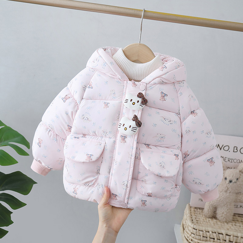 女童加绒棉服外套冬季2025新款儿童冬装女宝宝特厚棉衣中小童棉袄