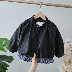 女宝宝春季 儿童春装 衣服小女孩皮夹克 2026新款 女童皮衣外套春秋款