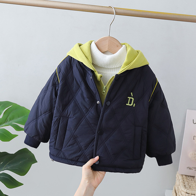 男童加绒棉服外套2025新款