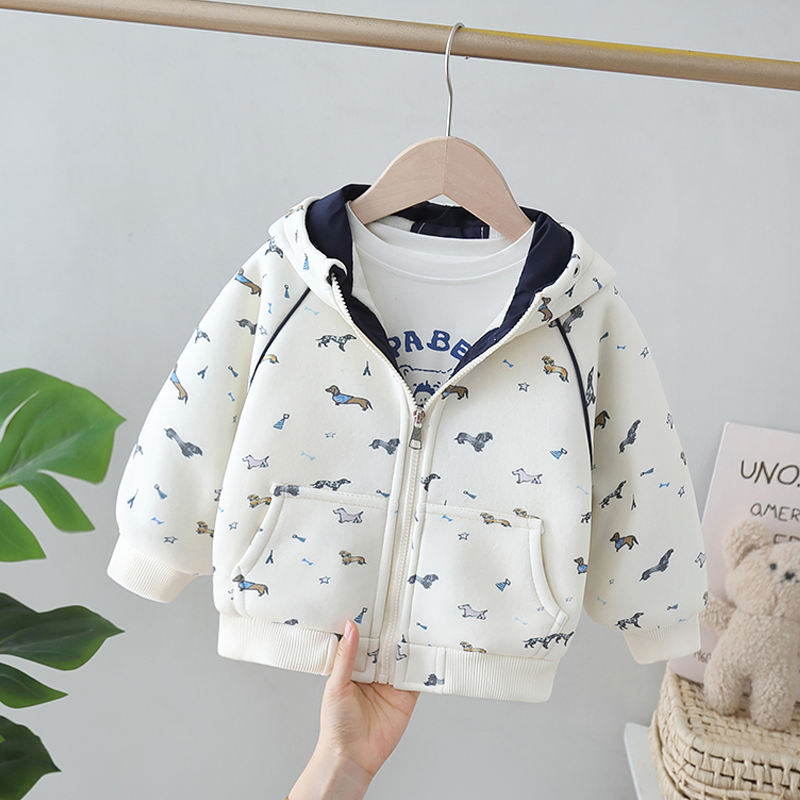 男童秋冬款加绒外套2025新款