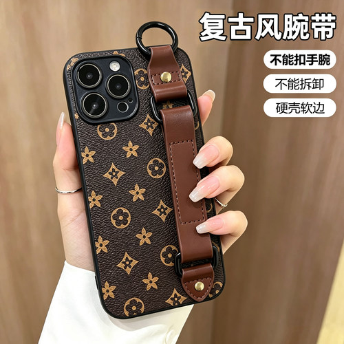 vivo情侣兔皮质全包手腕带壳