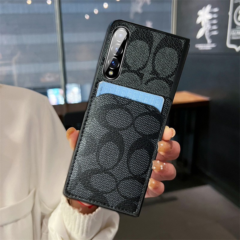 情侣兔适用于三星fold4手机壳zfold5折叠屏新款w23超薄插卡套z flod2全包防摔壳膜w2023保护套w21零钱包简