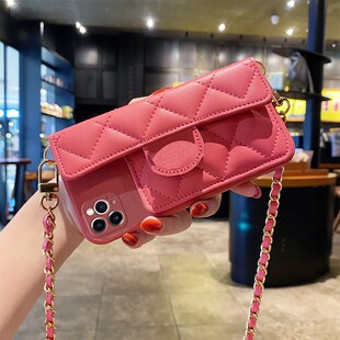 适用苹果15plus手机壳iphone13promax小香风12pro斜挎14promax零钱包xr时尚 型号可备注 xsmax链条潮 2000