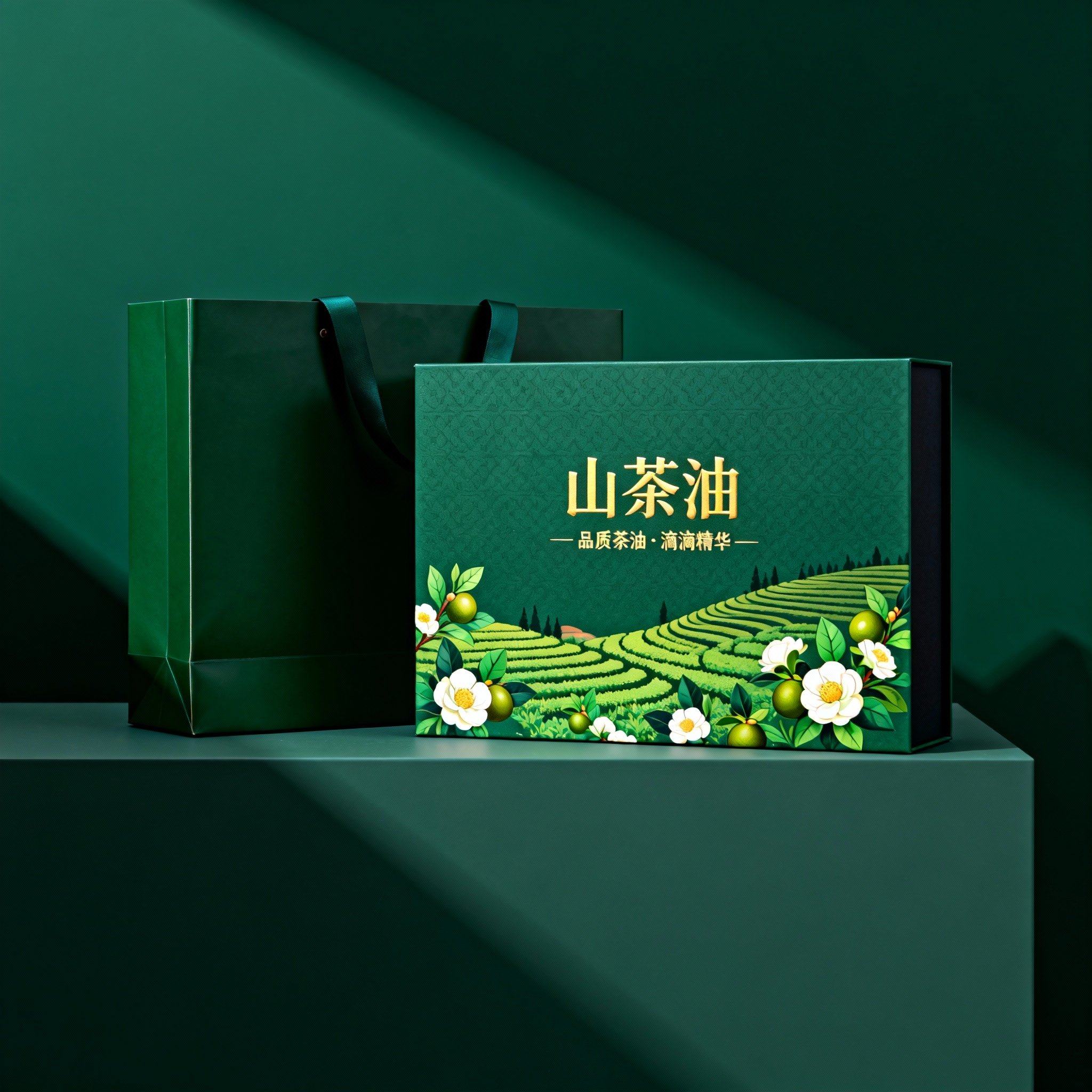 山茶油包装礼盒定制香油花生油菜籽油核桃油橄榄油高档包装盒印刷