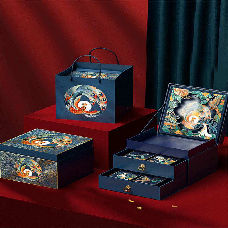 中秋节日礼盒高档定制手提月饼包装盒空盒送礼物公司团购2024