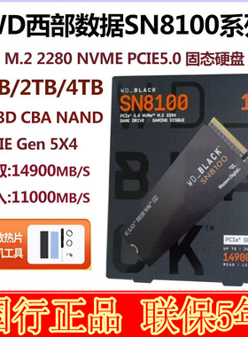 西部数据sn8100 1T 2T 4T笔记本固态硬盘台式机PCIE5.0黑盘SSDPS5