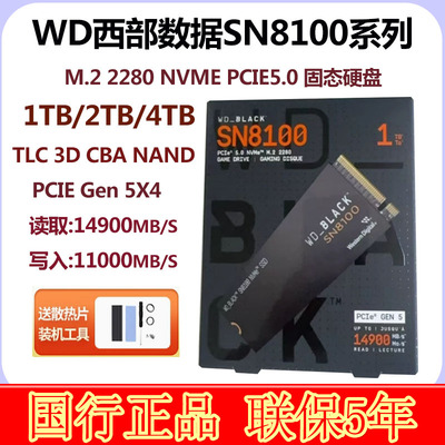 西部数据sn8100PCIE5.0黑盘SSD