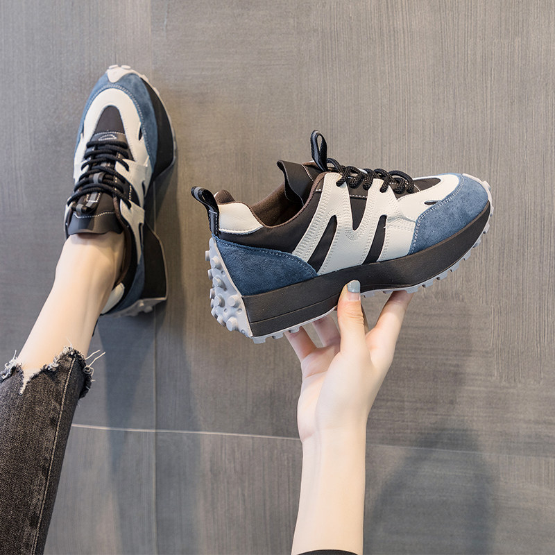 KNOCK ON THE LEG LENGTH 2024 NEW STYLE VERSATILE LIGHTWEIGHT COMFORTABLE LEATHER BREATHABLE CASUAL SHOES WOMENS SPORTS FASHION