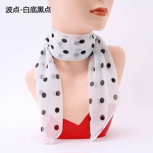 夏季小方巾女韩版百搭雪纺印花薄款方巾领巾方形装饰丝巾围巾围脖