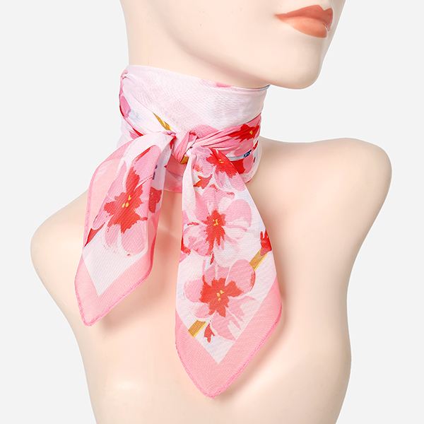 60厘米丝巾女小方巾百搭装饰护颈保暖领巾妈妈跳舞演出印花薄纱巾