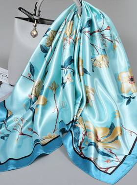 90x90cm大方巾披肩丝巾女妈妈夏季薄款韩版围巾百搭公司活动礼品