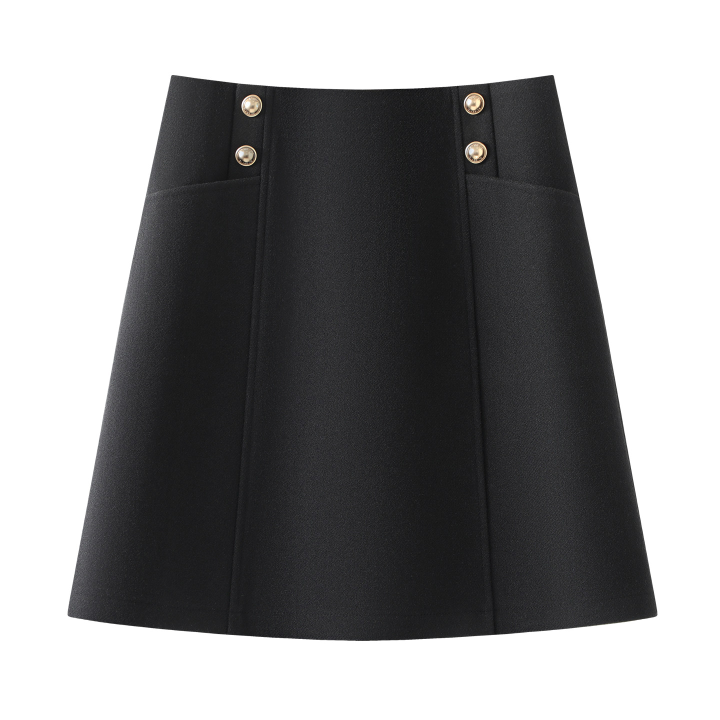 灰色毛呢半身裙女2025年秋冬季新款高腰小个子a字一步包臀短裙子