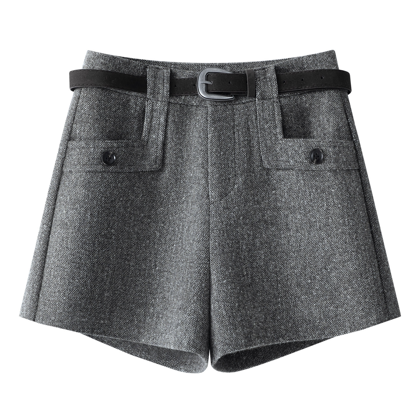 毛呢短裤女秋冬2025新款小个子宽松休闲加绒加厚打底外穿配靴子裤