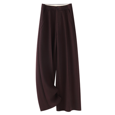 紫色阔腿裤女2025新款秋季高腰显瘦宽松垂坠感慵懒风休闲直筒裤子