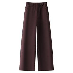 红色休闲阔腿裤女2025新款秋季爆款显瘦宽松慵懒风垂坠感直筒裤子