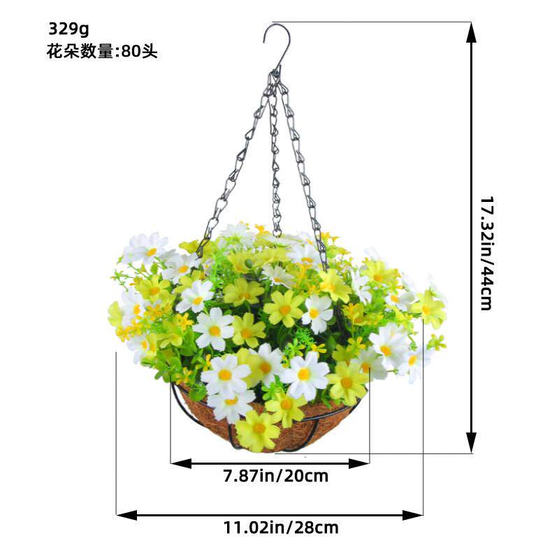 纵蝴蝶结春季仿真花吊篮多款鸿挂篮花环家居花卉铁艺吊盆装饰批发