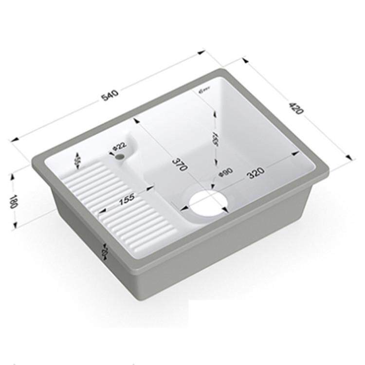 阳台陶瓷洗衣盆台下洗衣盆带搓衣板陶瓷洗衣盆洗衣池宽口多尺寸