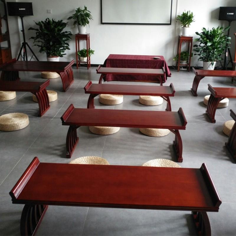 需定制实木课桌棋盘桌国学桌幼儿园桌椅组合书法桌培训班补习班双