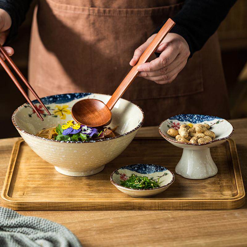 饭店餐厅一人食汤面碗套装拉面馆特色餐具陶瓷碗碟筷一人份带托盘