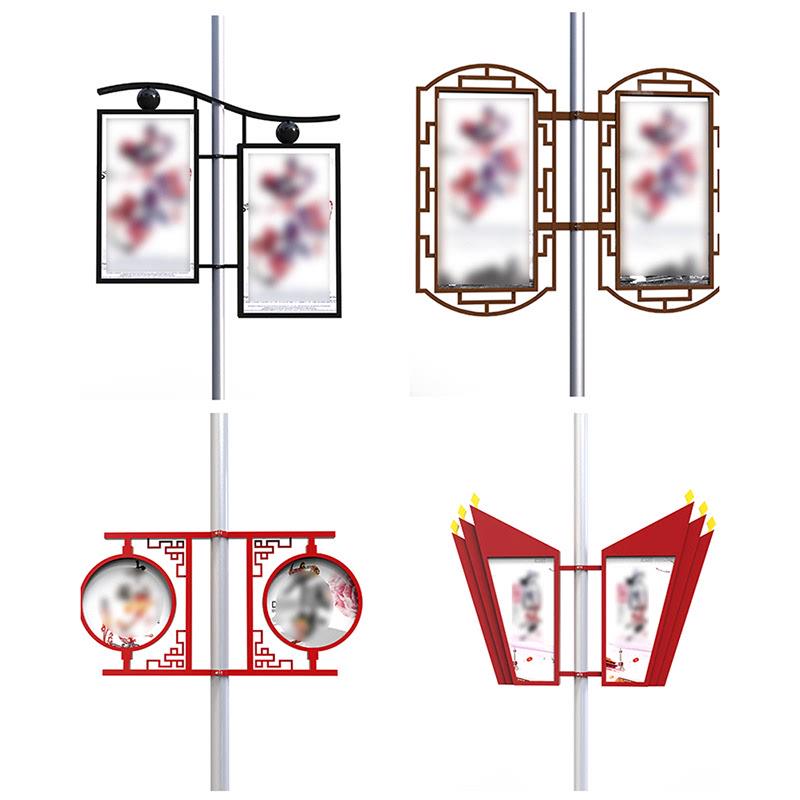 太阳能灯杆灯箱马路双面电线杆灯箱发光广告牌户外灯笼灯杆道旗
