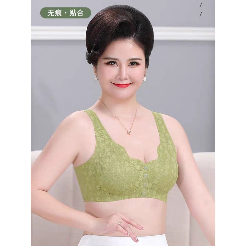推荐中老年妈妈款美背内衣舒适柔软无钢圈上托聚拢无痕文胸孕妇前