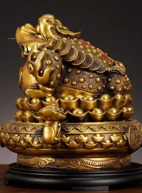 厂家全黄铜聚宝盆金蟾蝉摆件如意客厅店铺前台办公室开业礼品