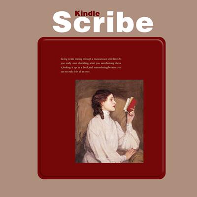 适用2024kindleScribe10.2寸硬壳保护套带笔槽油画来图定制小众